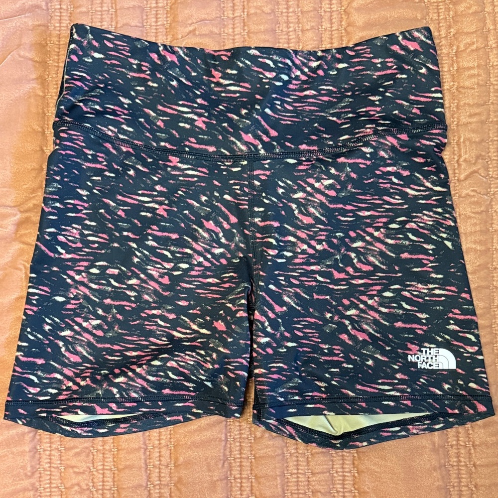 The North Face Black, Red, and Tan bike Shorts